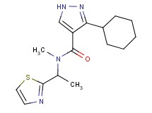 3-cyclohexyl-N-methyl-N-[1-(1,3-thiazol-2-yl)ethyl]-1H-pyrazole-4-carboxamide