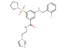 3-[(2-fluorobenzyl)amino]-N-[2-(1H-imidazol-1-yl)ethyl]-5-(1-pyrrolidinylsulfonyl)benzamide