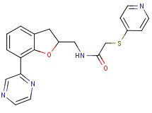 N-{[7-(2-pyrazinyl)-2,3-dihydro-1-benzofuran-2-yl]methyl}-2-(4-pyridinylthio)acetamide