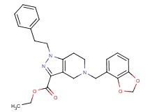 ethyl 5-(1,3-benzodioxol-4-ylmethyl)-1-(2-phenylethyl)-4,5,6,7-tetrahydro-1H-pyrazolo[4,3-c]pyridine-3-carboxylate