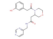 2-{4-[(3-hydroxyphenyl)acetyl]-3-morpholinyl}-N-(4-pyrimidinylmethyl)acetamide