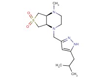 (4aS*,7aR*)-1-[(5-isobutyl-1H-pyrazol-3-yl)methyl]-4-methyloctahydrothieno[3,4-b]pyrazine 6,6-dioxide