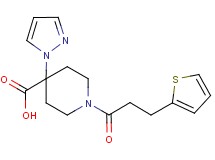 4-(1H-pyrazol-1-yl)-1-[3-(2-thienyl)propanoyl]piperidine-4-carboxylic acid