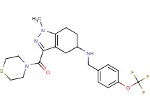 1-methyl-3-(4-thiomorpholinylcarbonyl)-N-[4-(trifluoromethoxy)benzyl]-4,5,6,7-tetrahydro-1H-indazol-5-amine