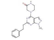 4-[1-methyl-6-(2-phenylethyl)-1H-pyrazolo[3,4-d]pyrimidin-4-yl]-2-piperazinone