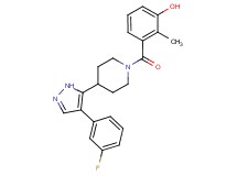 3-({4-[4-(3-fluorophenyl)-1H-pyrazol-5-yl]piperidin-1-yl}carbonyl)-2-methylphenol
