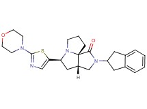 (3aS*,5S*,9aS*)-2-(2,3-dihydro-1H-inden-2-yl)-5-[2-(4-morpholinyl)-1,3-thiazol-5-yl]hexahydro-7H-pyrrolo[3,4-g]pyrrolizin-1(2H)-one