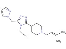 4-[4-ethyl-5-(1H-pyrazol-1-ylmethyl)-4H-1,2,4-triazol-3-yl]-1-(3-methylbut-2-en-1-yl)piperidine