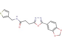 3-[5-(1,3-benzodioxol-5-yl)-1,3,4-oxadiazol-2-yl]-N-(3-thienylmethyl)propanamide