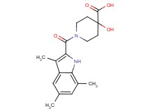 4-hydroxy-1-[(3,5,7-trimethyl-1H-indol-2-yl)carbonyl]piperidine-4-carboxylic acid