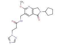 N-[(6-cyclopentyl-2-methoxy-5-oxo-6,7-dihydro-5H-pyrrolo[3,4-b]pyridin-3-yl)methyl]-3-(1H-1,2,4-triazol-1-yl)propanamide