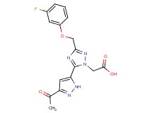 {5-(3-acetyl-1H-pyrazol-5-yl)-3-[(3-fluorophenoxy)methyl]-1H-1,2,4-triazol-1-yl}acetic acid