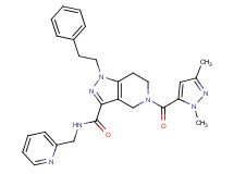 5-[(1,3-dimethyl-1H-pyrazol-5-yl)carbonyl]-1-(2-phenylethyl)-N-(2-pyridinylmethyl)-4,5,6,7-tetrahydro-1H-pyrazolo[4,3-c]pyridine-3-carboxamide