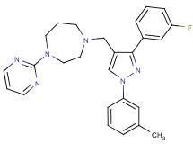 1-{[3-(3-fluorophenyl)-1-(3-methylphenyl)-1H-pyrazol-4-yl]methyl}-4-(2-pyrimidinyl)-1,4-diazepane