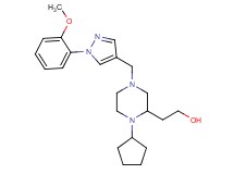 2-(1-cyclopentyl-4-{[1-(2-methoxyphenyl)-1H-pyrazol-4-yl]methyl}-2-piperazinyl)ethanol