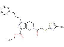 ethyl 5-{[(4-methyl-1,3-thiazol-2-yl)thio]acetyl}-1-(3-phenylpropyl)-4,5,6,7-tetrahydro-1H-pyrazolo[4,3-c]pyridine-3-carboxylate
