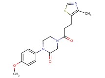 1-(4-methoxyphenyl)-4-[3-(4-methyl-1,3-thiazol-5-yl)propanoyl]-2-piperazinone