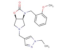 (3aS*,6aR*)-5-[(1-ethyl-1H-pyrazol-4-yl)methyl]-3-(2-methoxybenzyl)hexahydro-2H-pyrrolo[3,4-d][1,3]oxazol-2-one