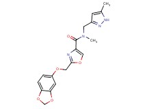 2-[(1,3-benzodioxol-5-yloxy)methyl]-N-methyl-N-[(5-methyl-1H-pyrazol-3-yl)methyl]-1,3-oxazole-4-carboxamide