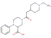 4-[(1-ethyl-4-piperidinyl)acetyl]-1-phenyl-2-piperazinecarboxylic acid