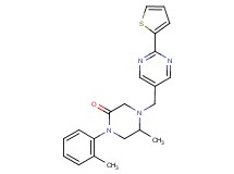 5-methyl-1-(2-methylphenyl)-4-{[2-(2-thienyl)-5-pyrimidinyl]methyl}-2-piperazinone
