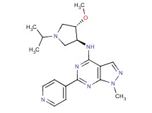 N-[(3S*,4S*)-1-isopropyl-4-methoxypyrrolidin-3-yl]-1-methyl-6-pyridin-4-yl-1H-pyrazolo[3,4-d]pyrimidin-4-amine