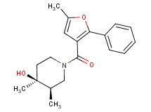 (3R*,4S*)-3,4-dimethyl-1-(5-methyl-2-phenyl-3-furoyl)piperidin-4-ol