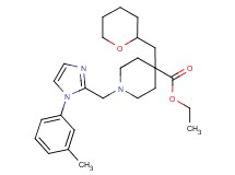 ethyl 1-{[1-(3-methylphenyl)-1H-imidazol-2-yl]methyl}-4-(tetrahydro-2H-pyran-2-ylmethyl)-4-piperidinecarboxylate