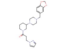 1-(1,3-benzodioxol-5-ylmethyl)-4-{1-[3-(1H-pyrazol-1-yl)propanoyl]-3-piperidinyl}piperazine