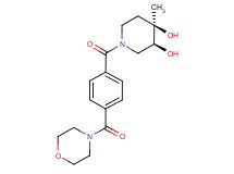 (3S*,4R*)-4-methyl-1-[4-(morpholin-4-ylcarbonyl)benzoyl]piperidine-3,4-diol