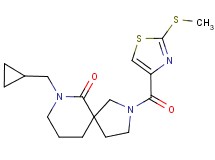 7-(cyclopropylmethyl)-2-{[2-(methylthio)-1,3-thiazol-4-yl]carbonyl}-2,7-diazaspiro[4.5]decan-6-one