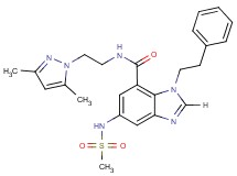 N-[2-(3,5-dimethyl-1H-pyrazol-1-yl)ethyl]-5-[(methylsulfonyl)amino]-1-(2-phenylethyl)-1H-benzimidazole-7-carboxamide