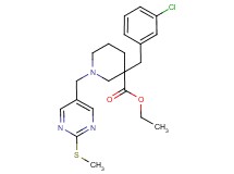 ethyl 3-(3-chlorobenzyl)-1-{[2-(methylthio)-5-pyrimidinyl]methyl}-3-piperidinecarboxylate