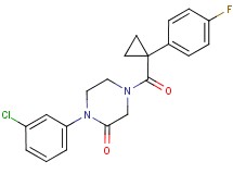 1-(3-chlorophenyl)-4-{[1-(4-fluorophenyl)cyclopropyl]carbonyl}-2-piperazinone