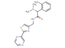 2-(dimethylamino)-2-(2-methylphenyl)-N-[(2-pyrazin-2-yl-1,3-thiazol-4-yl)methyl]acetamide