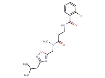2-fluoro-N-{3-[[(3-isobutyl-1,2,4-oxadiazol-5-yl)methyl](methyl)amino]-3-oxopropyl}benzamide