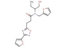 N-(2-furylmethyl)-3-[3-(2-furyl)-1,2,4-oxadiazol-5-yl]-N-[1-(hydroxymethyl)propyl]propanamide
