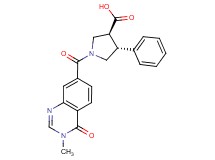 (3S*,4R*)-1-[(3-methyl-4-oxo-3,4-dihydroquinazolin-7-yl)carbonyl]-4-phenylpyrrolidine-3-carboxylic acid