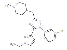 4-{[5-(1-ethyl-1H-pyrazol-3-yl)-1-(3-fluorophenyl)-1H-1,2,4-triazol-3-yl]methyl}-1-methylpiperidine