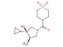 (3R*,4R*)-3-cyclopropyl-1-[(1,1-dioxidotetrahydro-2H-thiopyran-4-yl)carbonyl]-4-methylpyrrolidin-3-ol