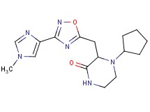 4-cyclopentyl-3-{[3-(1-methyl-1H-imidazol-4-yl)-1,2,4-oxadiazol-5-yl]methyl}-2-piperazinone trifluoroacetate