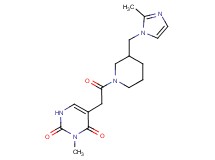 3-methyl-5-(2-{3-[(2-methyl-1H-imidazol-1-yl)methyl]-1-piperidinyl}-2-oxoethyl)-2,4(1H,3H)-pyrimidinedione