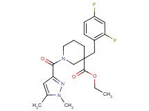 ethyl 3-(2,4-difluorobenzyl)-1-[(1,5-dimethyl-1H-pyrazol-3-yl)carbonyl]-3-piperidinecarboxylate