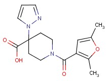 1-(2,5-dimethyl-3-furoyl)-4-(1H-pyrazol-1-yl)piperidine-4-carboxylic acid