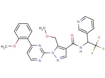 5-(methoxymethyl)-1-[4-(2-methoxyphenyl)-2-pyrimidinyl]-N-[2,2,2-trifluoro-1-(3-pyridinyl)ethyl]-1H-pyrazole-4-carboxamide