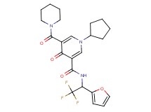 1-cyclopentyl-4-oxo-5-(1-piperidinylcarbonyl)-N-[2,2,2-trifluoro-1-(2-furyl)ethyl]-1,4-dihydro-3-pyridinecarboxamide
