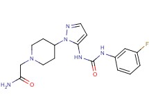2-{4-[5-({[(3-fluorophenyl)amino]carbonyl}amino)-1H-pyrazol-1-yl]piperidin-1-yl}acetamide