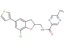 N-{[7-chloro-5-(3-thienyl)-2,3-dihydro-1-benzofuran-2-yl]methyl}-5-methyl-2-pyrazinecarboxamide