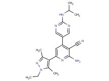 2-amino-6-(1-ethyl-3,5-dimethyl-1H-pyrazol-4-yl)-4-[2-(isopropylamino)pyrimidin-5-yl]nicotinonitrile