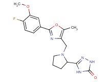 5-(1-{[2-(4-fluoro-3-methoxyphenyl)-5-methyl-1,3-oxazol-4-yl]methyl}-2-pyrrolidinyl)-2,4-dihydro-3H-1,2,4-triazol-3-one